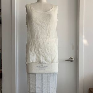 PORTS 1961 Pleated 100% Silk Sheer Cream Set SMALL